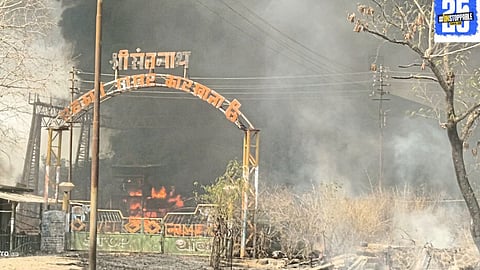 Santanath Sugar Factory in Vairag faces its third fire incident, sparking concerns over thefts and potential arson.