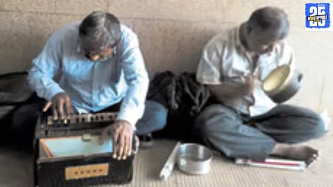 Visually impaired artists performing soulful songs and poetry, capturing the hearts of Nagar’s audience with their remarkable talent."