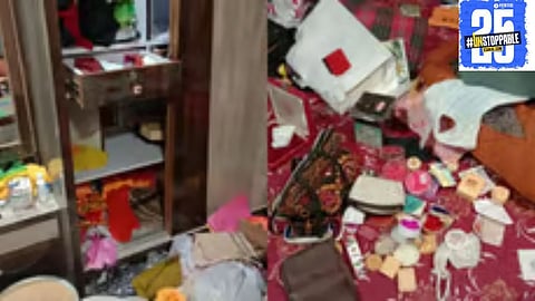 House robbed during a woman’s visit to her sister, with thieves stealing valuables worth 2.5 lakhs."