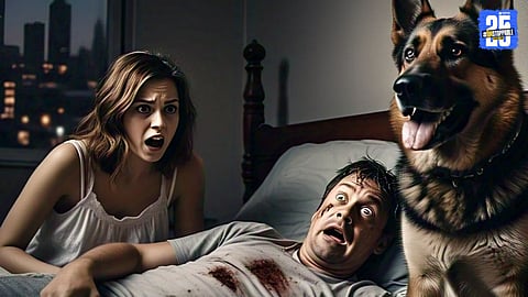Dog shoots owner