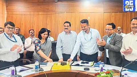 District celebrates the 100% success in new industry proposal approvals with a cake cutting ceremony, marking a significant milestone in economic development.