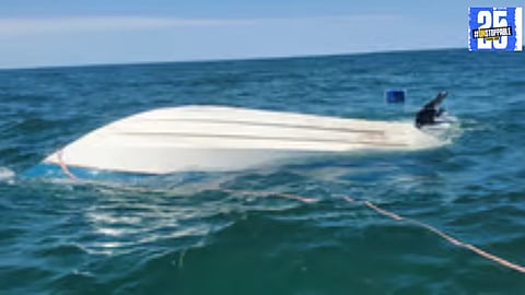 The boat capsized during a dolphin watching trip in Murud Sea, but 11 tourists were rescued safely due to life jackets.