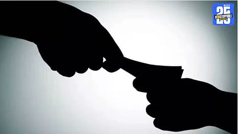 Parner Taluka worker talathi caught accepting bribe during anti-corruption operation.