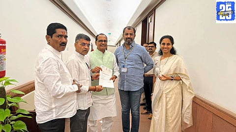 Nilesh Lanke urges Union Minister Shivraj Singh Chouhan to focus on paving roads in small villages for better connectivity and rural development."