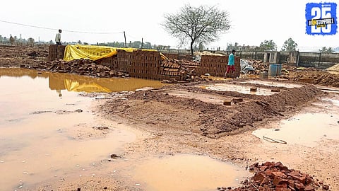 Destruction caused by the storm in Karhad: Homes, cattle sheds, and crops heavily damaged by the severe rainfall."