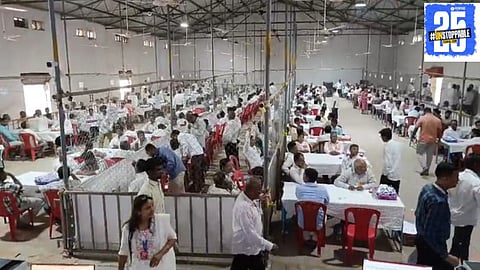 Counting of votes begins at Sahyadri Co-operative Sugar Factory with ballots sorted by units for the election process.