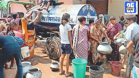 Empty pots and long queues highlight the growing water crisis in Parner's drought-hit villages.