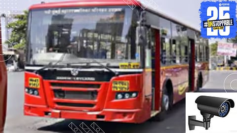 CCTV cameras being installed in red MSRTC buses to ensure safety for women and students.