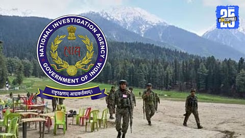 Security forces at the site of the Pahalgam terror attack as NIA begins investigation; involvement of Pune-based families under scrutiny.