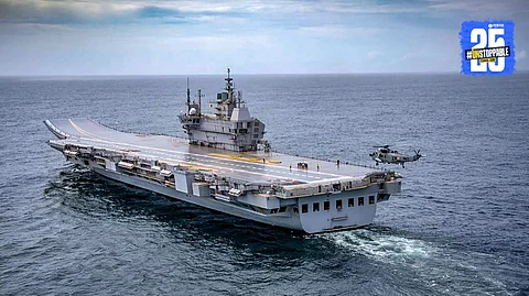INS Vikrant deployed in the Arabian Sea, exemplifying India's naval prowess and readiness in response to regional threats