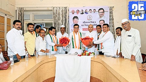 Sharad Aher addresses the media, claiming a political conspiracy behind the closure of the Ladki Bahin Yojana to divert the public's focus."