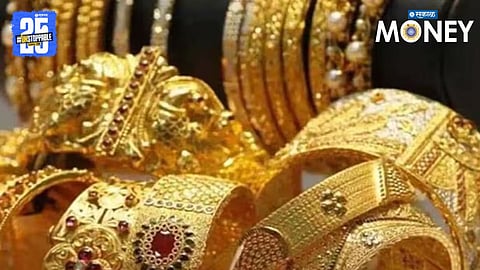 Gold bars and silver coins with updated India Bullion Association rates for 24 Carat Gold and Silver prices today.