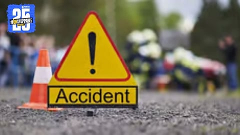 Scene of the accident where a woman was fatally struck by a speeding motorcycle; the rider fled immediately.