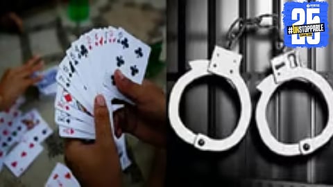 Tembhurni police arrest six in a gambling raid; gambling materials seized from the spot.