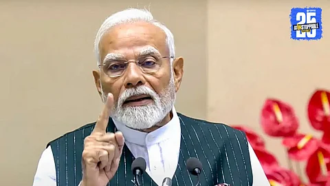 Indian Prime Minister Narendra Modi addresses the nation, applauding ISRO’s achievements while diplomatically omitting direct mention of Pakistan after Operation Sindoor's air strikes on terror camps.