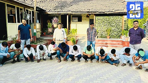 LCB teams conduct raids at 23 locations across the district; 34 accused booked and valuables seized.
