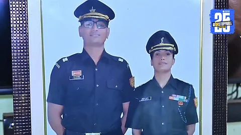Colonel Sofia Qureshi with her husband Tajuddin Bagewadi—both serving officers in the Indian Army, symbolizing a family rooted in national service