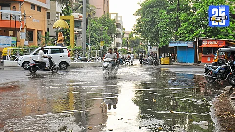 Scene from Solapur district after unseasonal rain and lightning caused damage and killed two cattle.