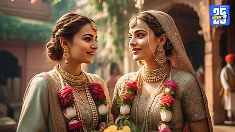 Two betrayed women celebrate their union in a bold same-sex wedding after losing trust in men.