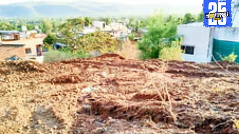 Mud and debris enter homes in Bhamate due to JCB work and heavy rains, causing distress to residents.