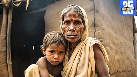 A child with a packet of chips while the mother scrolls on her phone — a snapshot of today’s urban malnutrition crisis.