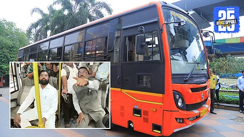 Eknath Shinde Travel MSRTC Smart Bus