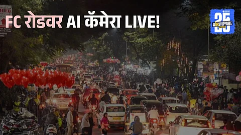 AI-powered traffic surveillance cameras installed on Pune's FC Road to detect and penalize traffic violators, ensuring 24/7 road safety