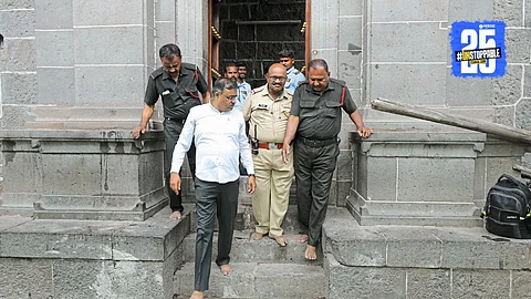 The restored western gate at Vitthal-Rukmini Temple brings joy to devotees as the traditional darshan route resumes.