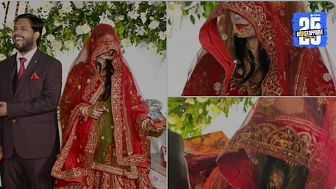 Khan Sir and his wife make their first public appearance together on stage at the Patna reception, receiving immense love from fans and dignitaries alike.