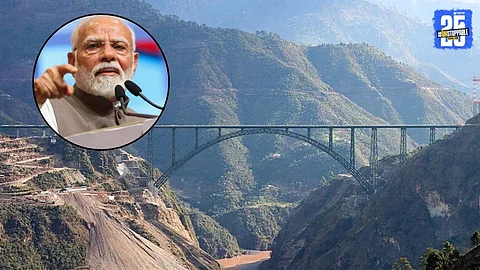 PM Narendra Modi inaugurates the iconic Chenab Railway Bridge, the highest in the world, marking a historic milestone in connecting Jammu and Kashmir with the rest of India via rail.