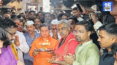 Minister Nitesh Rane during his visit to Solapur; assures Hindu community of safety and warns against jihadi disturbance.