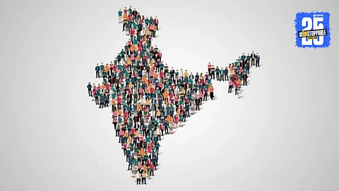 Enumerators conducting household surveys during the 2027 India Census to collect comprehensive social and economic data