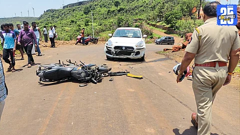 Site of the tragic accident at Gujarwadi Ghat where a Satara youth died in a car-bike collision