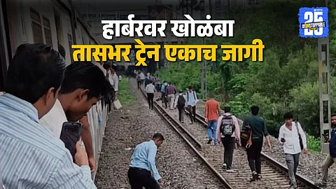 harbour-line-chaos-trains-halted-passengers-walk-on-tracks ssy93