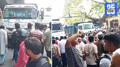 Bike and dumper accident in govandi