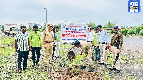 Green Wari Initiative: Mohol Police Plant Trees Along Palkhi Path