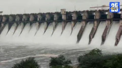 Early water release from Ujani Dam into Bhima River brings smiles to farmers' faces.