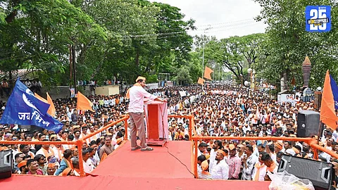 Dr. Sujay Vikhe Patil leads from the front in Hindutva Maha Sangram rally organized by Sakal Hindu Samaj.
