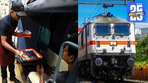 New IRCTC menu announced by Indian Railways, listing detailed food items and prices for train passengers in various classes.