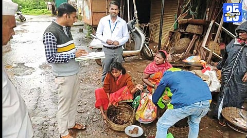 Teachers in Satara conducting door-to-door survey to identify out-of-school students under zero dropout initiative.