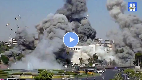 Israel strikes Syria military base live TV footage captures shocking explosion viral