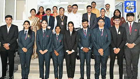 "Students from Sanjeevani University leave for Russia to present projects at Ural Federal University under internship program."