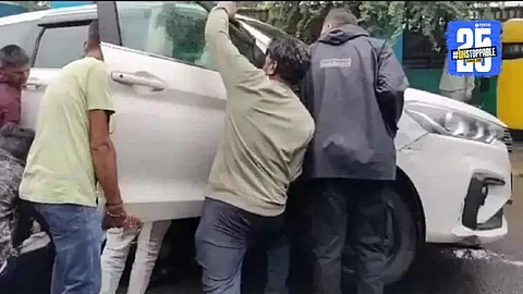 Police seize suspicious drug powder from BJP leader’s son Maje Khan’s car after a dramatic chase in Indore. A young woman was also found inside the vehicle