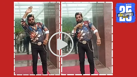 A viral moment captured at Mantralaya as 'Pushpa' meets Maharashtra Deputy CM Eknath Shinde, sparking political and public curiosity.