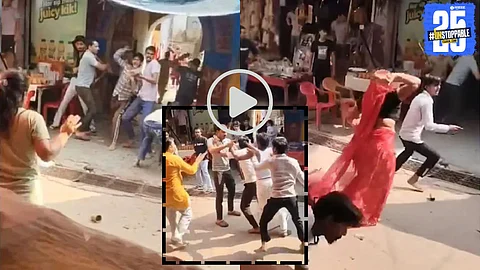 Clash between lassi vendors in Mathura over kulhads goes viral; captured video shows intense street brawl near a popular tourist spot.