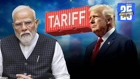 Indian commerce ministry reacts after U.S. President Donald Trump announces a 25% tariff on key Indian exports, signaling trade tensions.