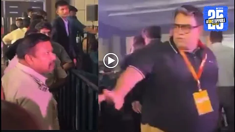 A still from the viral Nagpur party video where the organizer can be seen arguing with police officials. Keywords: Nagpur viral video, police threat