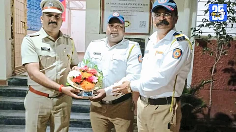 Satara traffic police officers rescue youth from suicide attempt at local dam.