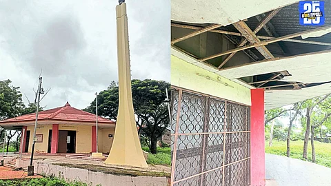 Malgaon memorial of a British-era revolutionary in a state of neglect and disrepair.