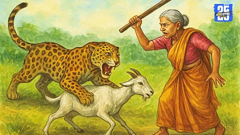 Brave grandmother from Kanagar fights leopard to save her goat – a rare act of courage amid rising wildlife conflicts.”
